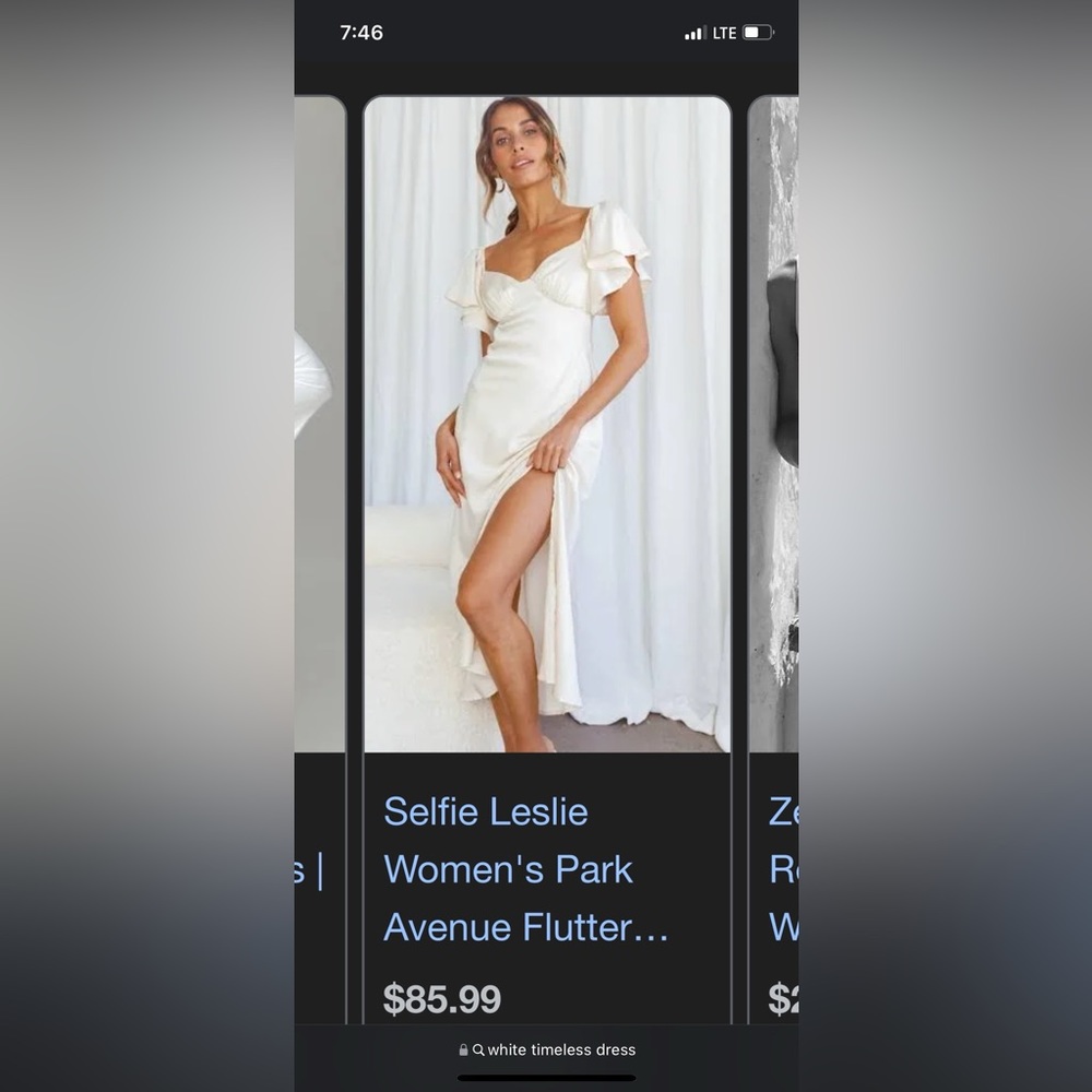 Selfie Leslie silk ivory dress